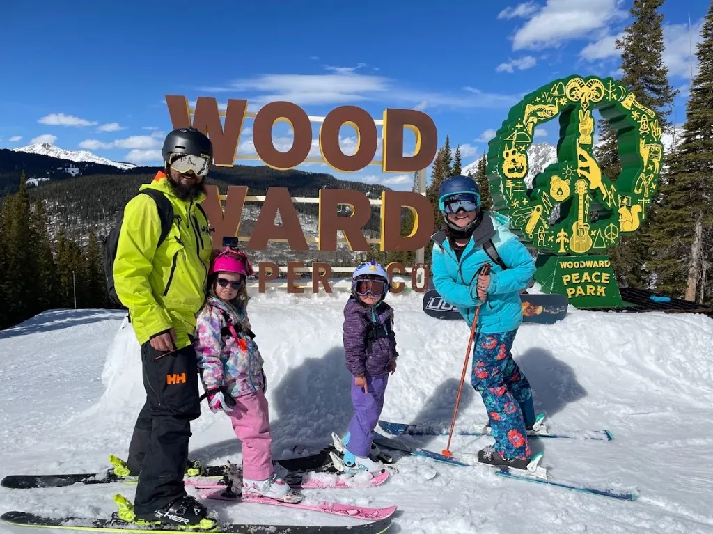 Dave Horsley and family on skis at Woodward Copper, Colorado
